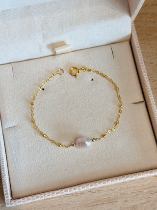 Large Pink Pearl & Bead Beam Bracelet