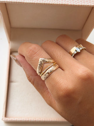 Chevron Floral Ring