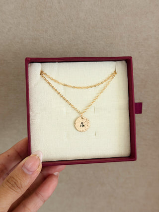 Custom Stamped Textured Disc Necklace