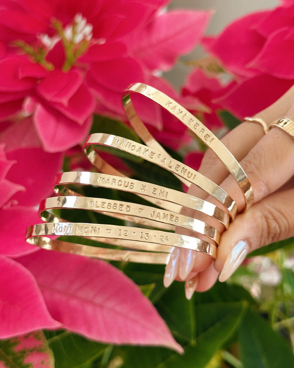 Custom Stamped Bangle Band – Laine Honolulu