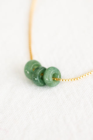 Triple Donut Jade Necklace