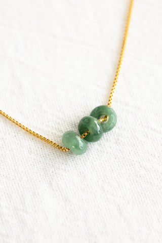 Triple Donut Jade Necklace