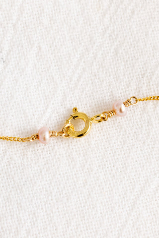 Sunrise Shell Mini Pink Pearl Boxy Beam Necklace