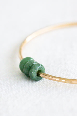 Triple Donut Jade Bangle