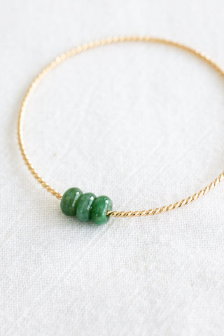 Triple Donut Jade Halo Bangle