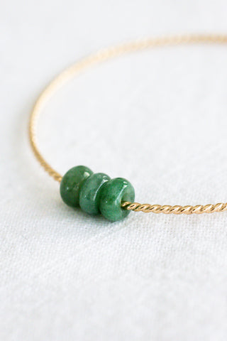 Triple Donut Jade Halo Bangle