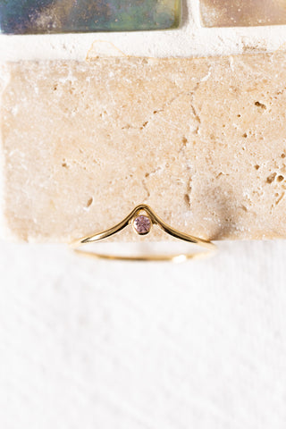 Pink CZ Chevron Ring