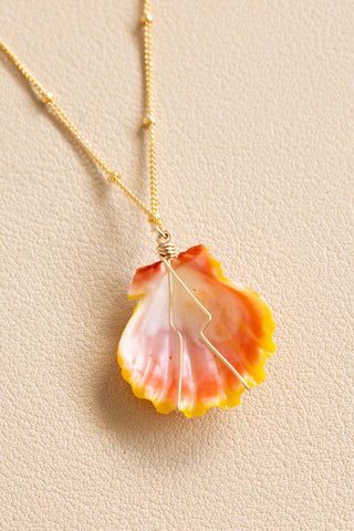 Sunrise Shell Boxy Beam Necklace