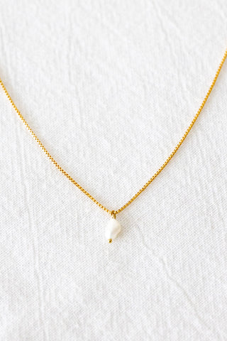 Keshi Pearl Box Chain Necklace