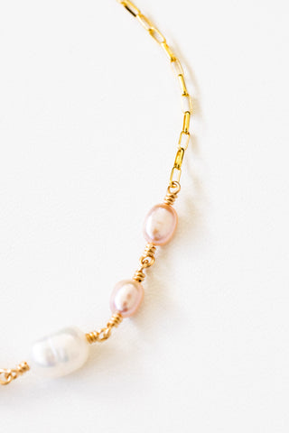 Pink Pearl & Nugget Pearl Cherish Bracelet