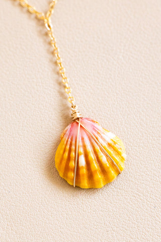 Sunrise Shell Lariat Necklace