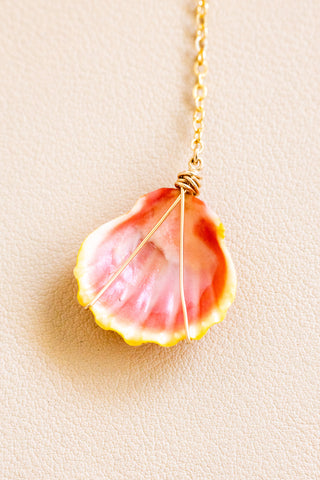 Sunrise Shell Lariat Necklace