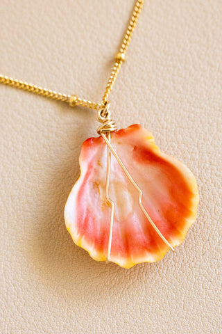 Boxy Beam Sunrise Shell Necklace