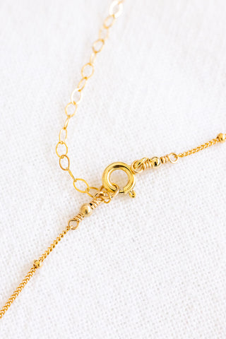 Sunrise Shell & Round Pearl Boxy Beam Necklace