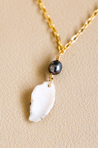 Flea Cone Fragment & Keshi Tahitian Pearl Necklace
