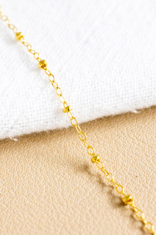 Stacked Button Pearl & Jade Flower Beam Necklace