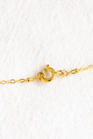 Stacked Button Pearl & Jade Flower Beam Necklace