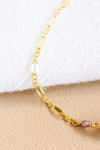 Dark Pink Pearl & Brown/Indigo Dwarf Cone Princess Bracelet
