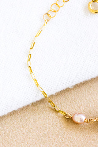 Mini Pink Pearl, Dwarf Cone, & Bead Cherish Bracelet