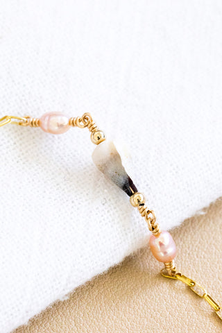 Mini Pink Pearl, Dwarf Cone, & Bead Cherish Bracelet