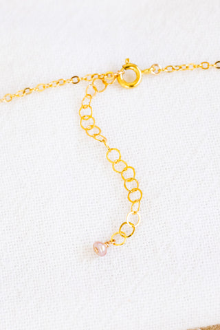 Sunrise Shell & Stacked Pink Button Pearl Drop Necklace