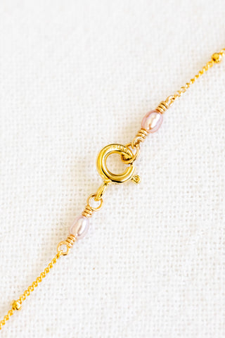 Pink/Orange Boxy Beam Sunrise Shell Necklace