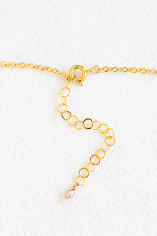 Yellow Sunrise Shell & Pink Freshwater Pearl Charm Necklace