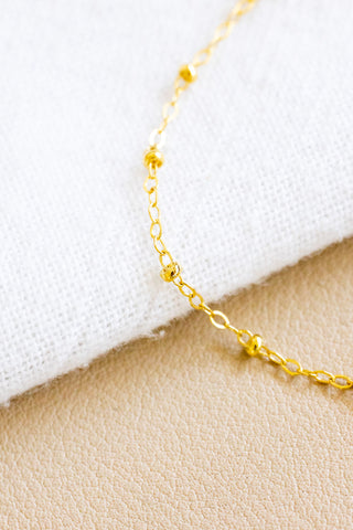 Round Silver Pearl Beam Bracelet