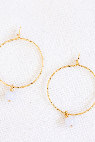 Blue Lace Agate Twisted Hoops