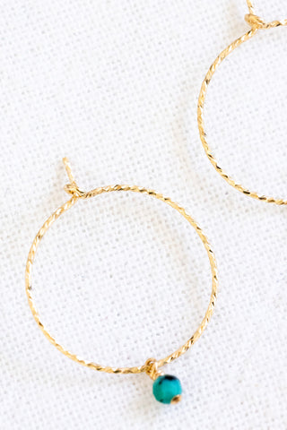 Turquoise Twisted Hoops