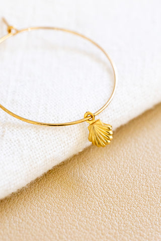 Mini Seashell 30mm Dainty Hoops