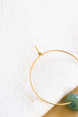 Dark Jade Donut 30mm Dainty Hoops