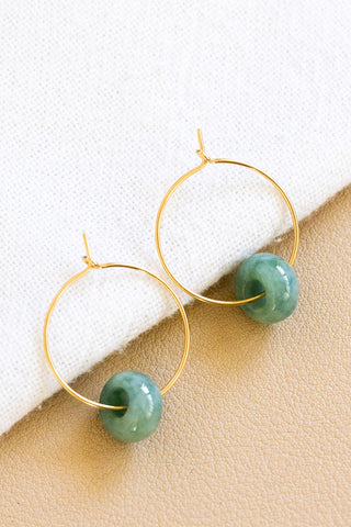 Jade Donut 20mm Dainty Hoops