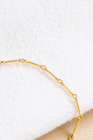 Brown/Indigo Dwarf Cone & Bead Bar Bracelet