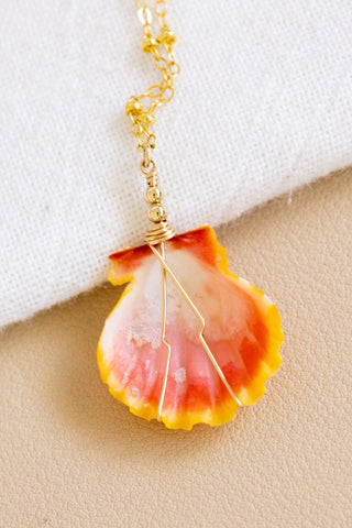 Double Bead Sunrise Shell Necklace