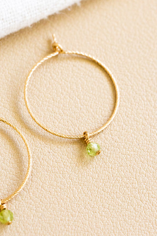 Peridot 20mm Twisted Hoops
