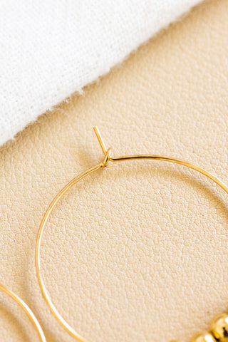 GF Beaded 30mm Dainty Hoops