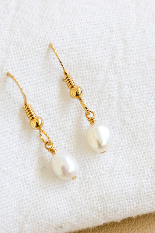 Keshi Pearl Twisted Dangle Earrings