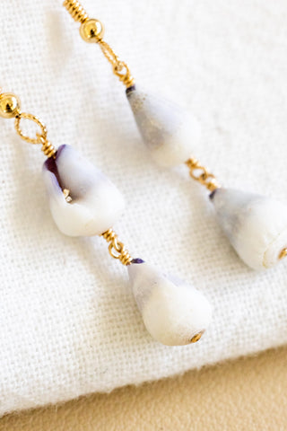 Double Dwarf Cone Shell Twisted Dangle Earrings