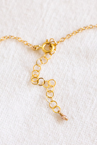 Mini Yellow Sunrise Shell & Mini Light Pink Rice Pearl Charm Necklace