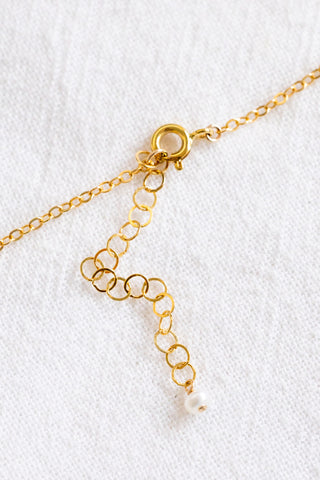 Double Stacked Button Pearl & CZ Sunrise Shell Necklace