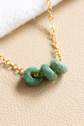 Mini Triple Donut Jade Necklace