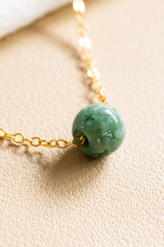 Round Patterned Jade Necklace