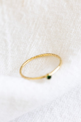 CZ Emerald Twisted Stacking Ring