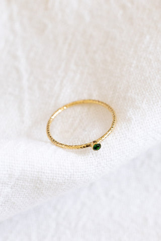 CZ Emerald Twisted Stacking Ring