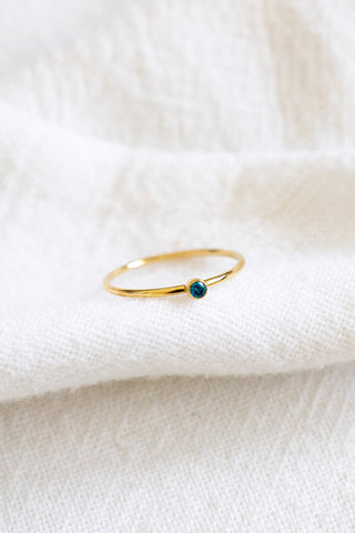 CZ Ocean Blue Stacking Ring
