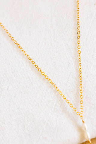 Double Small Pearl & Cat Cone Fragment Necklace