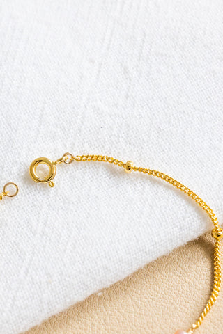 Dwarf Cone & Mini Pink Button Pearl Anela Bracelet