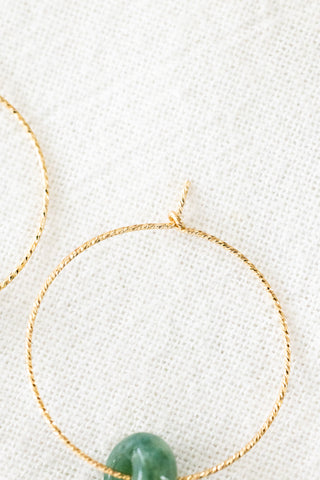 Dark Jade Donut 30mm Twisted Hoops