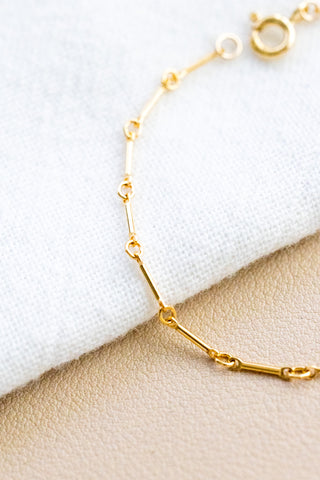 CZ Peridot Heart Bar Bracelet